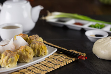 Eating Dim Sum Chinese Gourmet Food.