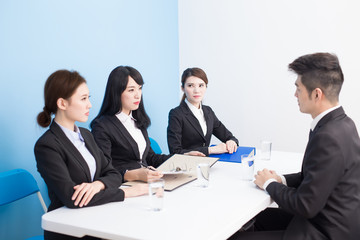 businesspeople with interview