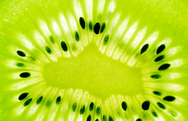 center of kiwi slice