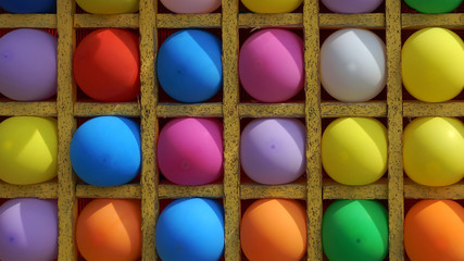 Colored balloons in the cells for Darts