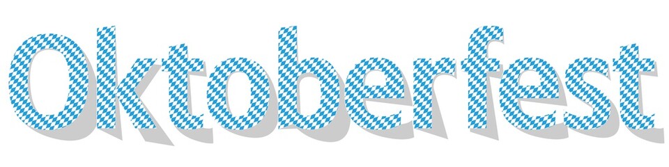 Oktoberfest Banner checkered letters on a white background.