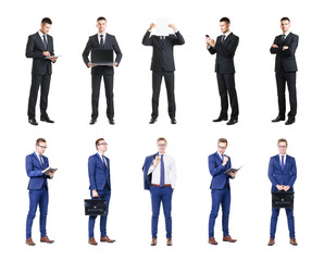 Fototapeta premium Set of business people isolated on white.