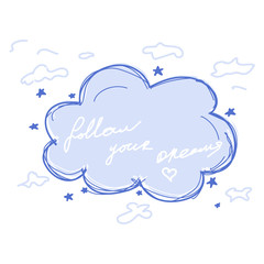 Cartoon dream cloud