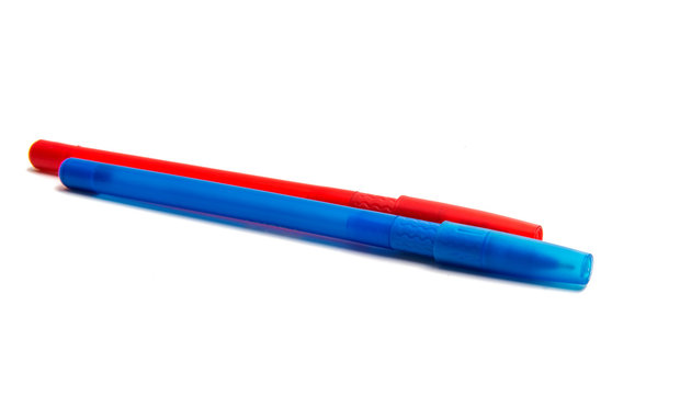 Blue And Red Pen Isolated