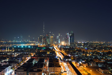 Skyline of Dubai at night
