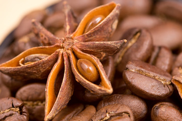 Coffee beans and anise decoration