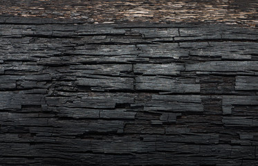 Details on the surface of charcoal.