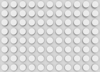 3d rendering. white convex circle button wall background