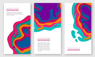 Banner color abstract multi gradient color vector layers effect pattern paper cut