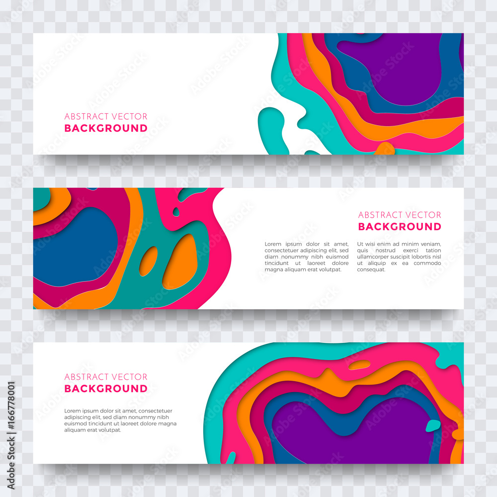 Aufkleber Banner color abstract multi gradient color vector layers effect pattern paper cut