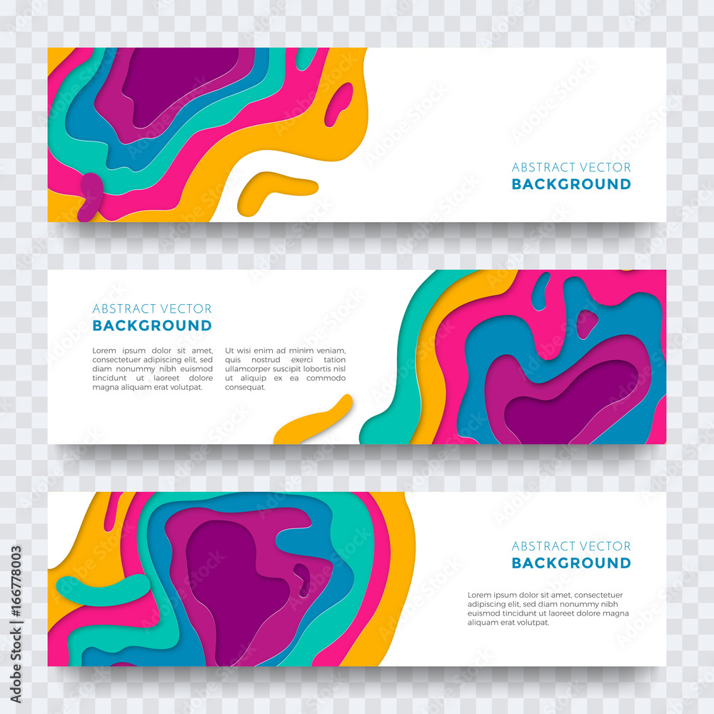 Aufkleber Banner color abstract multi gradient color vector layers effect pattern paper cut