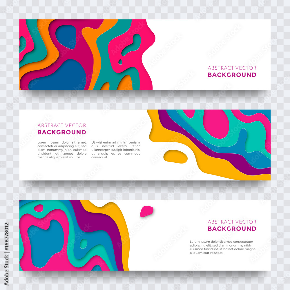 Aufkleber Banner color abstract multi gradient color vector layers effect pattern paper cut