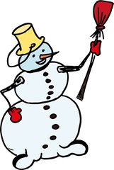 snowman christmas character icon