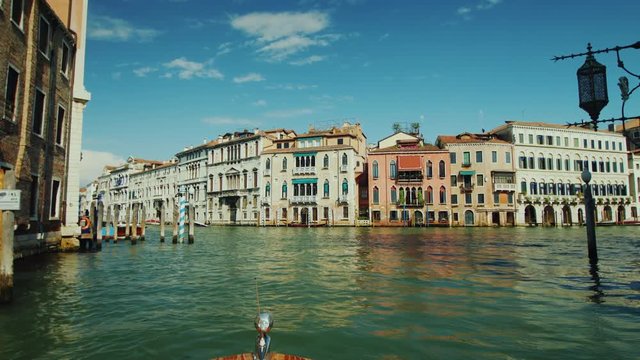 A spectacular cruise on the Grand Canal in Venice. Tourism in Italy