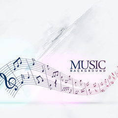 abstract musical background with notes wave