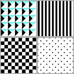 Cute 80's style seamless geometric pattern