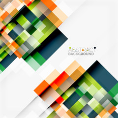 Fototapeta premium Abstract blocks template design background, simple geometric shapes on white, straight lines and rectangles