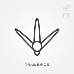 Line icon trail birds