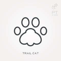 Line icon trail cat