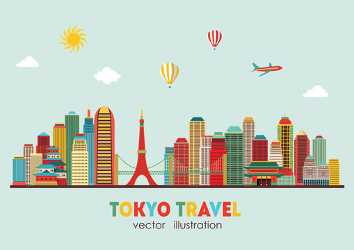 Tokyo skyline. Vector illustration - stock vector