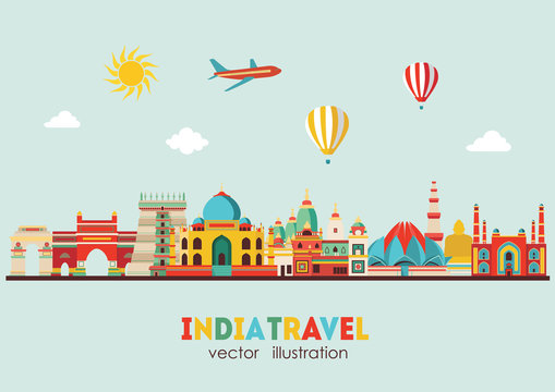 India skyline. Vector illustration - stock vector