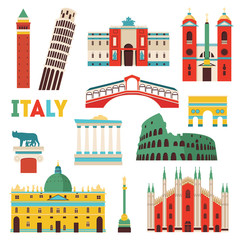 Naklejka premium Italy skyline. Vector illustration - stock vector