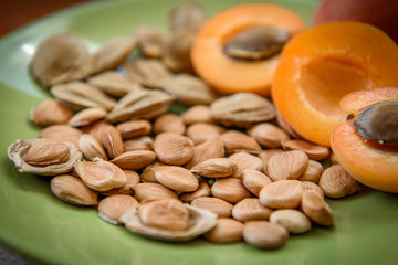 Apricot kernel and seed shells