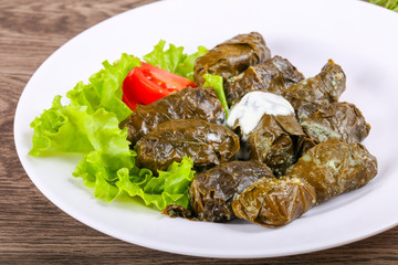 Dolma - stuffed meat in grape leaves