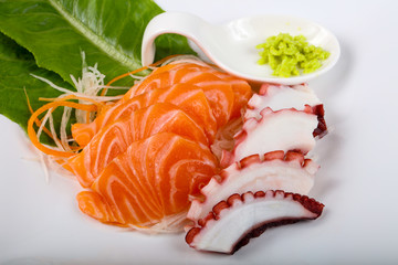 Salmon and Octopus sashimi
