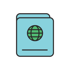 passport logo icon vector