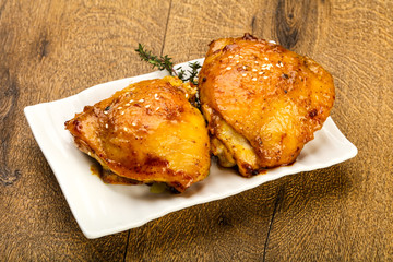 Roasted chicken thighs