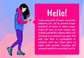 Obraz premium Traveler using mobile phone