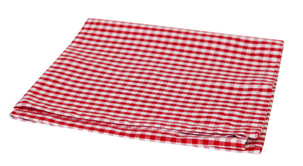 Picnic red cloth napkin isolated.