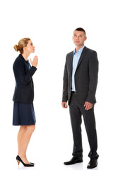 Business fight concept. Business people have conflict