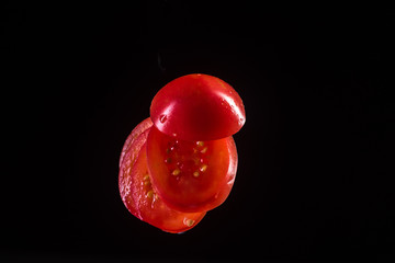 Tomato slime black background