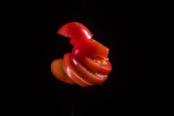 Tomato slime black background