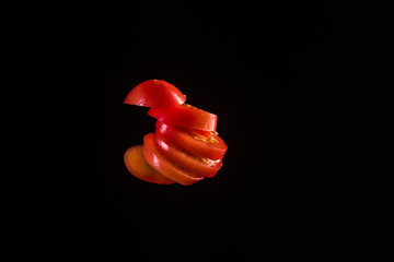 Tomato slime black background