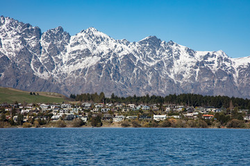 View of The Remarkables mountain range in Queenstown, New Zealand