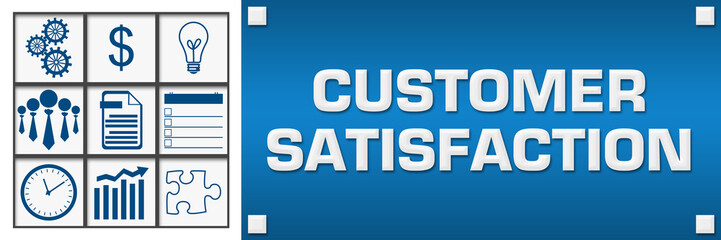 Customer Satisfaction Business Symbols Grid Left 