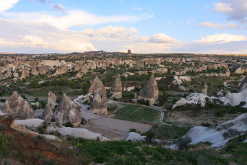 Fototapeta na wymiar View over fairy chimney valley in Cappadocia