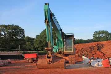 digger on a construction site