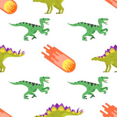 seamless pattern with dinosaurs. 