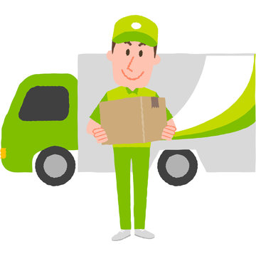 vector illustration of a delivery man