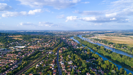 Photo aérienne d'Andrésy, dans les Yvelines, France