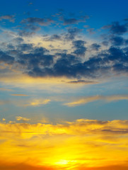 beautiful sunrise and cloudy sky