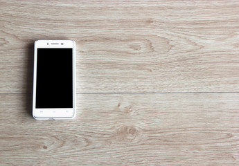 Telephone on wooden floor