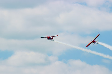 two aircraft during flight aviation