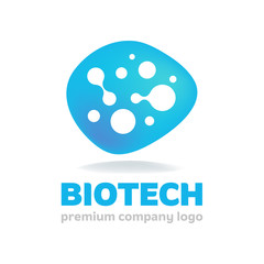 Bio Technology Logo concept, Molecule Symbol. Premium corporate vector logotype.