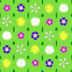 зеленый цветочный орнамент