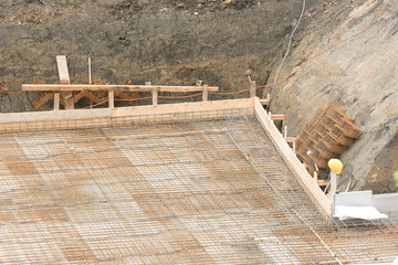 Baustelle - Fundament mit Eisenmatten